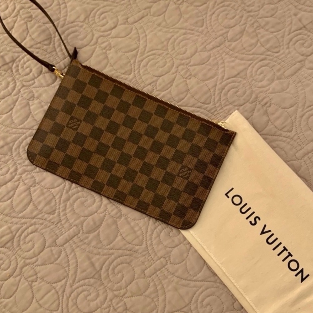 Authentic NEW Louis Vuitton Neverfull GM damier ebene wristlet pouch - Picture 7 of 10